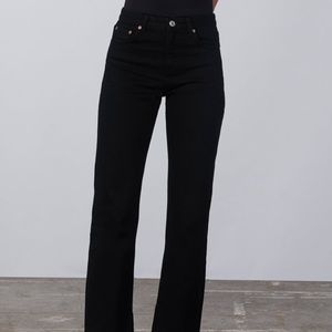 Zara Black 90’s Slim Jeans with Split Hem